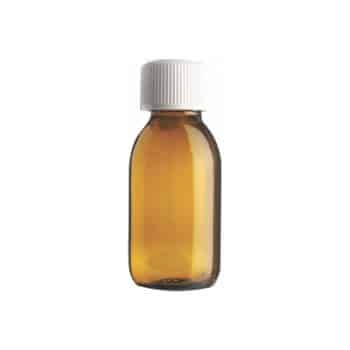 Pack of 42 x 60ml Amber Glass Medical Round Bottle pre-capped