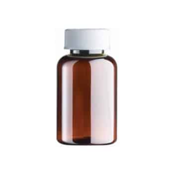 100ml Amber PET Round Tablet Bottle pre-capped